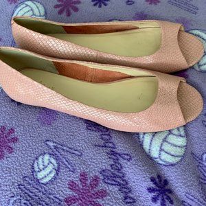 Cole Haan Size 10.5 Pink Peep Toe Flats